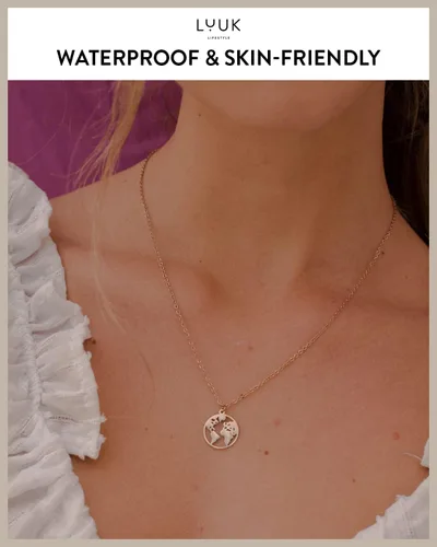 Vista 3 de LUUK LIFESTYLE Collares de acero inoxidable para mujer con colgante, tarjeta de joyería de moda con frase de felicidad, amuleto de la suerte, regalo