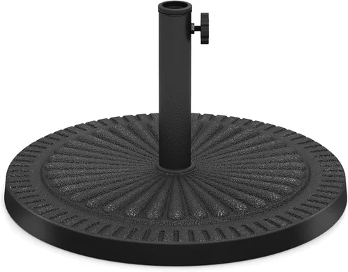 Vista 12 de Tangkula Base redonda para paraguas, 21 libras de polietileno de alta densidad resistente con perilla ajustable, 2 adaptadores, para postes de 1.5 a