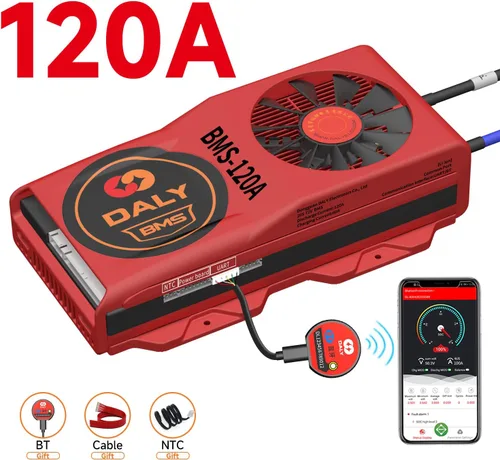 Vista 97 de DALY BMS 72V Li-ion 20S 30A Tablero de protección con cable de equilibrio de puerto común para panel solar autoconstruido, sistema de suministro