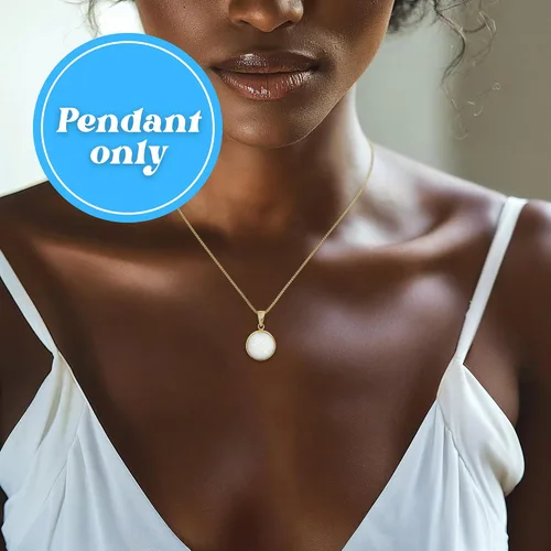 Vista 3 de Collar de Piedras Preciosas de Oro de 14K para Mujer - Collares de Oro Sólido - Collar con Colgante de Oro - Collar Llamativo de Oro para Mujer