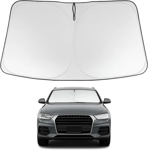 Vista 237 de Proadsy Parasol para parabrisas Rivian R1S 2022-2025 2026 de 4 capas plegable, protector de parasol frontal que bloquea los rayos UV, mantiene