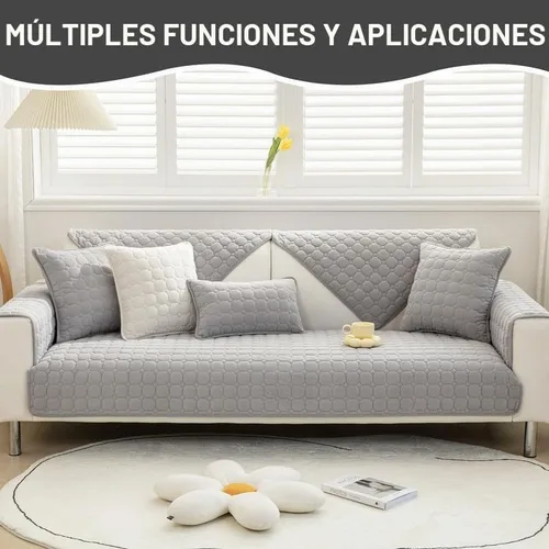 Vista 5 de JIAN YA NA Funda para sofá modular, funda de pana para mascotas y niños, antideslizante, lavable, protector de muebles para sofá de 3 cojines, sofá