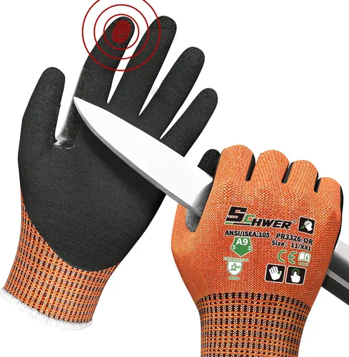 Vista 30 de Guantes de trabajo de invierno Schwer FreezeGuard-X para hombres y mujeres, guantes resistentes a cortes ANSI A9 para protección extrema, guante