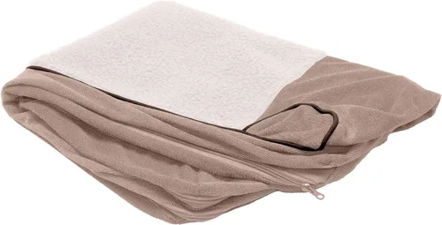 Vista 14 de Furhaven Funda de repuesto para cama de perro, estilo sofá, de pelo sintético y terciopelo, color salvia oscura, talla M