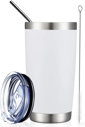 Vista 40 de COMOOO Vaso Térmico de 20 onzas al por Mayor con Aislamiento al Vacío de Doble Pared, Taza de Viaje de Acero Inoxidable con Tapa y Pajita