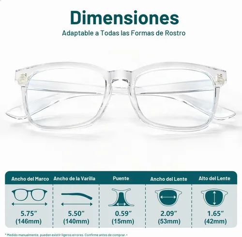 Vista 4 de Square Blue Light Glasses for Women Men Clear Frame Computer negro (Black&Clear)