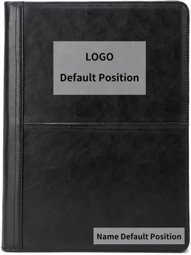 Vista 20 de Portafolio de cuero con carpeta de 3 anillas, padfolio de cuero vegano con cremallera, portafolio organizador profesional de negocios para regalo