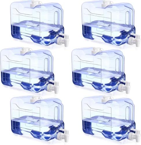 Vista 9 de Funnymoom 6 dispensadores de bebidas para refrigerador, refrigerador, botella dispensadora de agua reutilizable de plástico con espita para fiestas