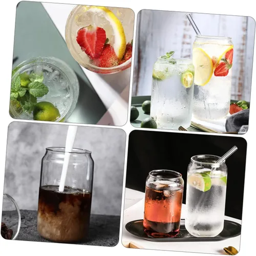 Vista 6 de Angoily Taza de almacenamiento con pajilla, acabado de cristal transparente adecuada para todo tipo de bebidas