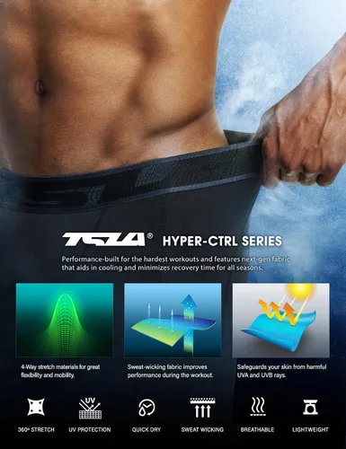 Vista 7 de TSLA Men's Athletic Compression Shorts, Active Cool Dry Sports Performance Running Tights with Pocket