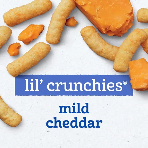 Vista 5 de Gerber Stage 3 Snacks de comida para bebés, Mild Cheddar Lil' Crunchies, Snacks para bebés, alimentación guiada por el bebé, paquete de 6