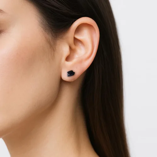 Vista 2 de Pendientes de tuerca de cristal de piedra natal aleternativa para mujer y hombre