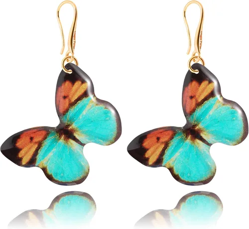 Vista 10 de Elegantes aretes colgantes con temática de mariposas y flores para mujer