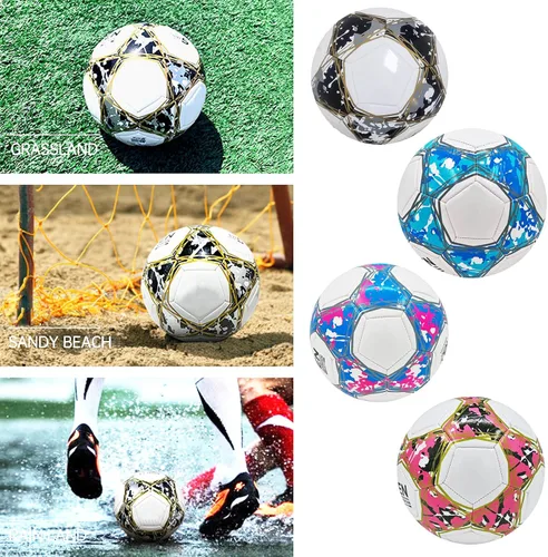 Vista 4 de Balón de fútbol ABAJI tamaño 3, 4, 5 para práctica y entrenamiento, para niños y niñas, regalo, cuero más grueso, anti-explotación