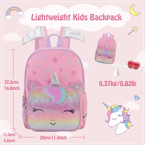 Vista 2 de VONXURY - Mochila preescolar ligera para niños pequeños con hebilla de pecho dinosaurio azul