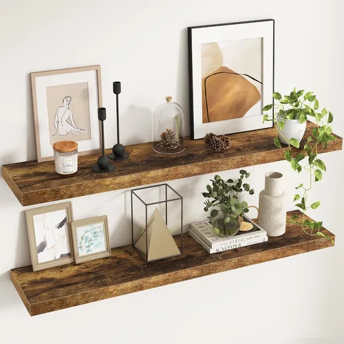 Vista 23 de Fun Memories Estantes flotantes – Estante de pared de 9.3 pulgadas de profundidad para decoración y almacenamiento – Estantería de exhibición