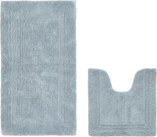 Vista 51 de Better Trends Alfombra de Inodoro en Forma de U Cubierta de Asiento de Inodoro de Lujo 100% Algodón Absorbente de Agua, Cubierta de Tapa Reversible