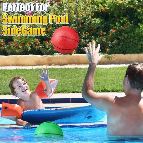 Vista 7 de Anzmtosn Mini Basketball Toys for Over Door Indoor Hoops - 7 Inch Pool Basketballs with Pump, Beach Balls, Water Toys for Inflatables Hoops