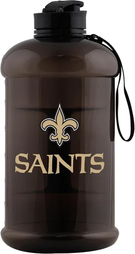 Vista 6 de FOCO Logotipo del equipo de la NFL Botella de agua deportiva grande de plástico transparente de 2L