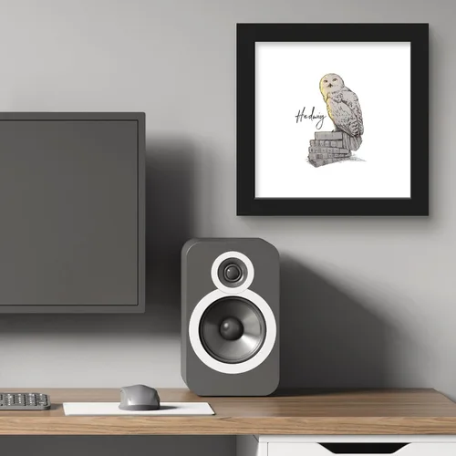 Vista 5 de Gallery Pops Harry Potter - Arte de pared Glimmer Hedwig, versión enmarcada negra, 12 x 12 pulgadas Versión con marco negro