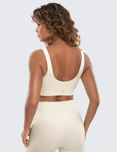 Vista 127 de CRZ YOGA Butterluxe - Brasier deportivo con espalda en U para mujer, cuello redondo, acolchado, de bajo impacto, para yoga, entrenamiento