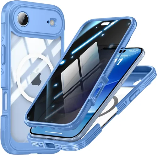 Vista 16 de TOPF&B Funda magnética para iPhone 16, compatible con MagSafe, cubierta completa de 360 grados, protector de pantalla de privacidad integrado