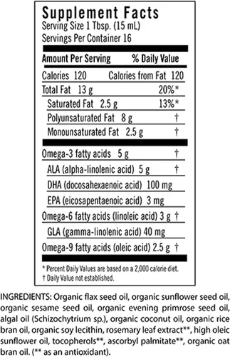 Vista 2 de UDO's Triple Omega 3-6-9 Mezcla de aceite DHA, 8.5 onzas, sin OMG y sin gluten