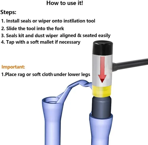 Vista 5 de Herramienta de instalación de sello de polvo de 1.496 in, guía de limpiaparabrisas de polvo, compatible con Fox 38 Rockshox Domain Zeb Fork