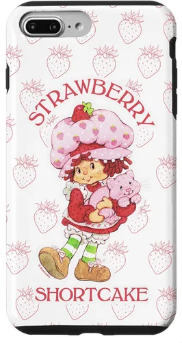 Vista 14 de iPhone 14 Strawberry Shortcake Cutie - Funda con diseño de fresas vintage