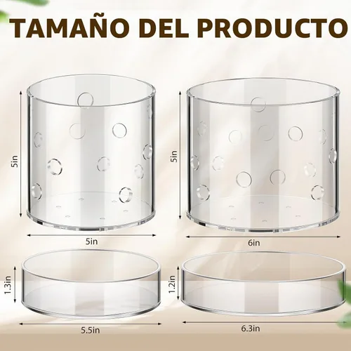 Vista 2 de Maceta de orquídea acrílica transparente de 5/6 pulgadas con agujeros