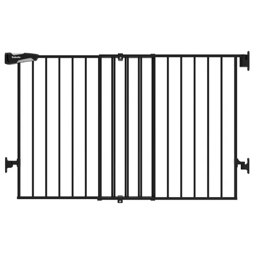 Vista 13 de Babelio Puerta de seguridad para bebés para escaleras, cocina y puertas, sin barra inferior, fácil instalación, operación con una sola mano, cierre