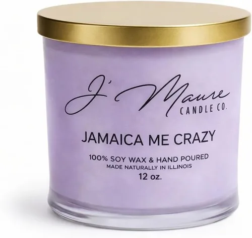 Vista 6 de J' Maure Candle Co. Velas de vidrio de roca de 100% soja de 12 onzas (algodón limpio), cera de soja, fragancia para el hogar, regalo de decoración