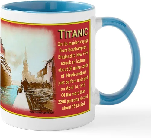 Vista 8 de CafePress The Courageous Titanic Band Taza de café de cerámica de 11 oz (11.0 fl oz)