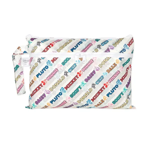 Vista 12 de Bumkins Disney Bolsa impermeable colgante para cosas mojadas grande para bebé, lavandería, ropa sucia, viaje, traje de baño, pañales de tela C3