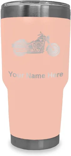 Vista 20 de LaserGram Vaso personalizado de 20 onzas, motocicleta (negro) Regalo grabado para motociclistas, acero inoxidable aislado al vacío, grabado