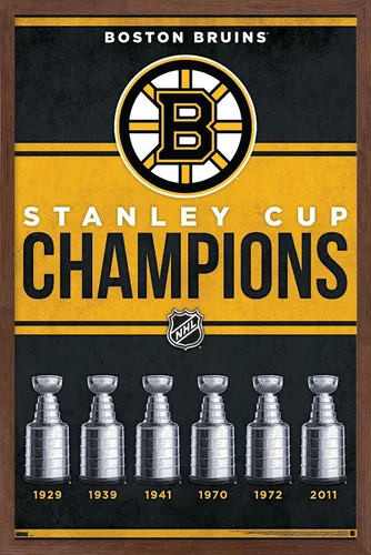 Vista 17 de Trends International NHL Boston Bruins - Champions 23 Wall Poster, 22.4L x 14.7W, Barnwood Framed Version