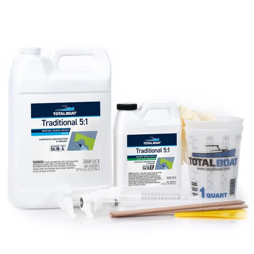 Vista 9 de TotalBoat Kit de Resina Epoxi Marina 5:1 para Unión, Fileteado, Recubrimiento y Laminado - Uso para Fibra de Vidrio, Madera, Fibra de Carbono