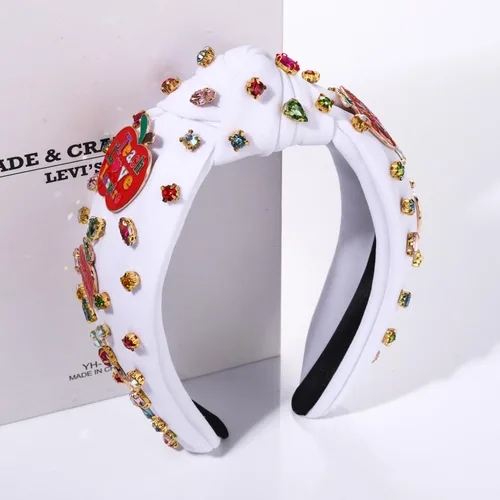 Vista 5 de Diademas para profesoras, diadema anudada con perlas de cristal para mujer, lindo libro para enseñar, adornado con nudo superior, regalos