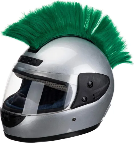 Vista 15 de Pelucas con Cresta Mohawk para Casco de Motocicleta, Ciclismo, Patinetas, Polo, Esquí, Snowboard, Traje de Cosplay Negro