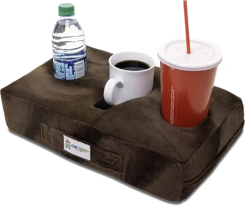 Vista 14 de La almohada Cup Cozy original gris - Como se vio en la televisión - ¡El mejor portavasos del mundo para sofá/cama/coche para Negro
