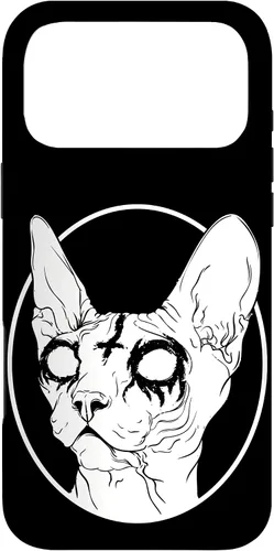 Vista 22 de Black Metal Sphynx Cat Pastel Goth and Death Metal Case for iPhone 17