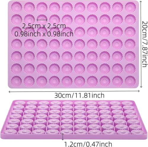 Vista 9 de Moldes de silicona para dulces con raspador de silicona margarita y moldes de chocolate