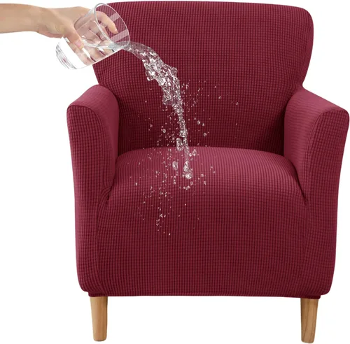 Vista 51 de CRFATOP - Funda elástica para sillón de mediados de siglo moderno de 1 pieza, fundas de silla de acento de jacquard con brazos, fundas de silla