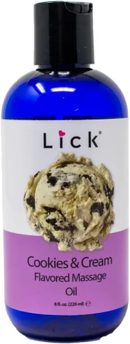 Vista 8 de Lick Aceite de masaje con sabor a galletas y crema, aceite de masaje comestible de postre cremoso con aceite de almendras dulces y vitamina E