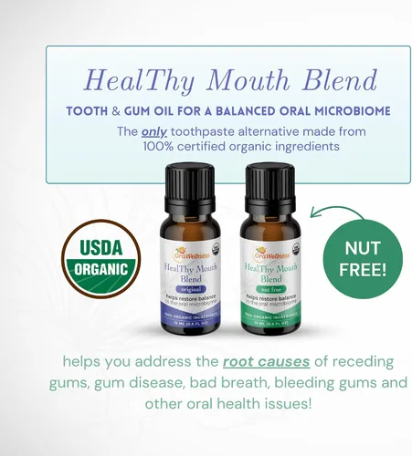 Vista 3 de OraWellness Mezcla de dientes saludable sin nueces, pasta de dientes orgánica y enjuague bucal, aceite dental alternativo para enjuague bucal