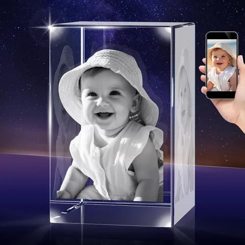 Vista 10 de Foto de cristal 3D, regalo personalizado para mujeres, hombres, mamá, papá, pareja, imagen personalizada en marcos de fotos de cristal, regalo