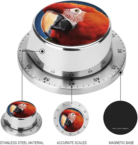 Vista 3 de Temporizadores mecánicos de cocina para cocinar, temporizador magnético de cuenta regresiva de 60 minutos con boca de animal, lindos temporizadores