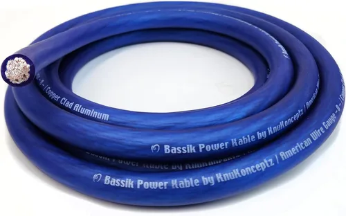 Vista 7 de KnuKonceptz Bassik, cable de alimentación y tierra de batería automotriz primario de calibre 1/0 AWG - Negro 5 pies