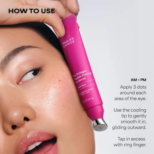 Vista 8 de Paula's Choice Pro-Collagen Peptide Serum, suero reafirmante para ojos, tratamiento hidratante todo en uno, aplicador refrescante dirige