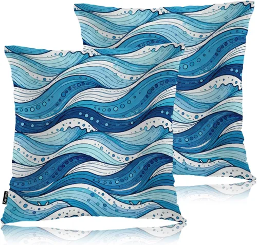 Vista 13 de Swono Juego de 2 fundas de almohada decorativas para el hogar de 18 x 18 pulgadas, diseño abstracto de color negro y amarillo, para sala de estar